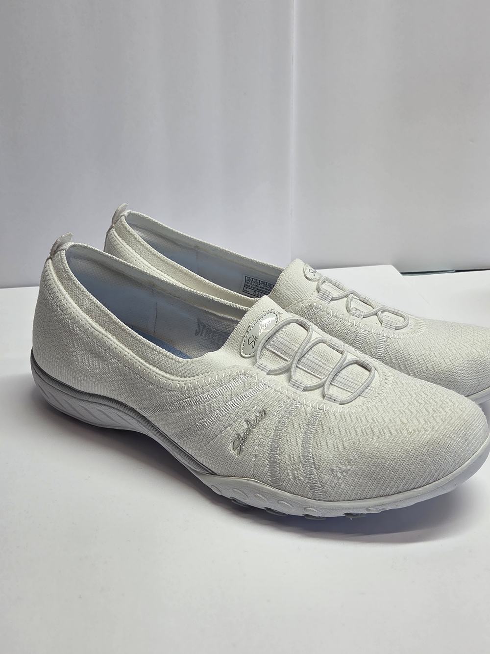 Skechers White Slip-On Walking Shoes for Women